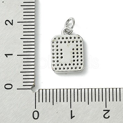 Rack Plating Brass Micro Pave Clear Cubic Zirconia Charms KK-G501-01T-P-1