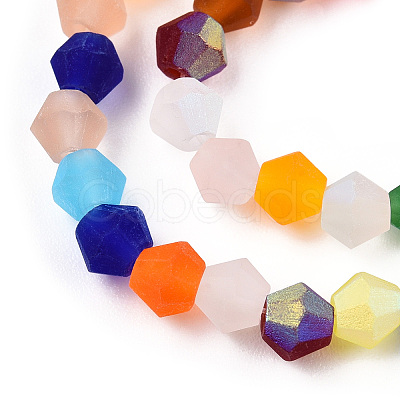 Imitate Austrian Crystal Bicone Frosted Glass Beads Strands GLAA-F029-TM4mm-A29-1