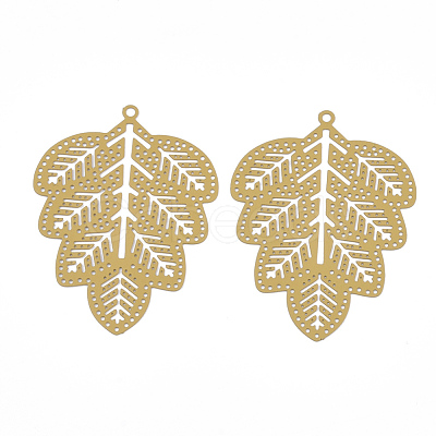 430 Stainless Steel Filigree Pendants X-STAS-T042-07D-1