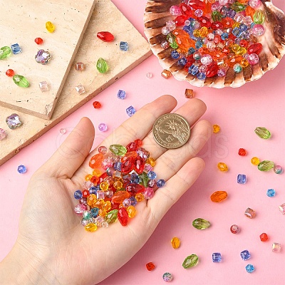 490Pcs Transparent Glass Beads Sets EGLA-YW0005-44-1