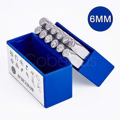 Iron Metal Stamps AJEW-BC0005-77D-1