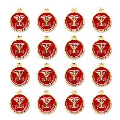 Golden Plated Alloy Enamel Charms X-ENAM-S118-03Y-1