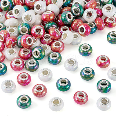 150Pcs Opaque Resin European Beads RESI-TA0004-61D-1