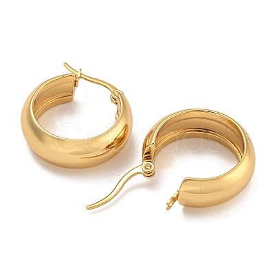 Ion Plating(IP) 202 Stainless Steel Hoop Earrings EJEW-H003-38G-06-1