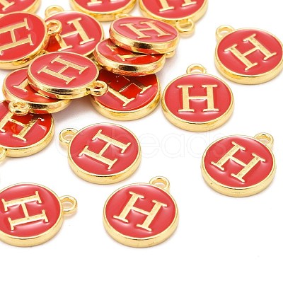Golden Plated Alloy Enamel Charms X-ENAM-S118-03H-1