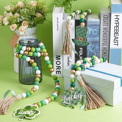 3Pcs 3 Style Wood Beaded Garlands HJEW-SZ0001-37-1