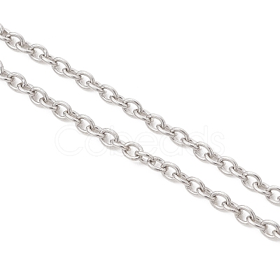 2Pcs 2 Styles 2.5MM 304 Stainless Steel Cable Chain Slider Bracelet Makings AJEW-JB01522-1
