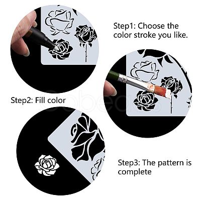 Gorgecraft 2Pcs 2 Styles Plastic Drawing Painting Stencils Templates DIY-GF0006-01B-1