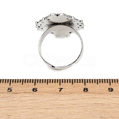 Vintage Adjustable Iron Finger Ring Components Alloy Cabochon Bezel Settings PALLOY-Q300-10AS-NR-1