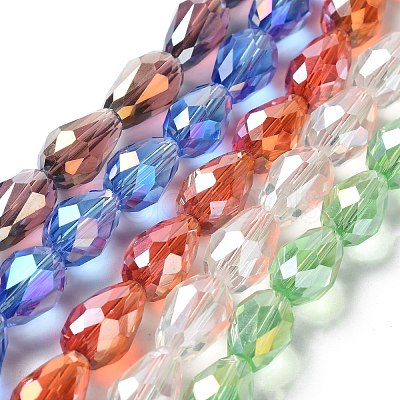 Electroplate Glass Beads EGLA-R006-15x10mm-M-1