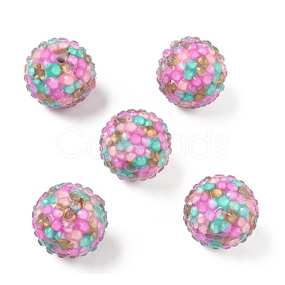 Round Resin Rhinestone Beads OACR-Z035-02A-1
