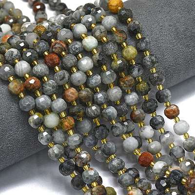 Natural Eagle Eye Stone Beads Strands G-K389-E83-01-1