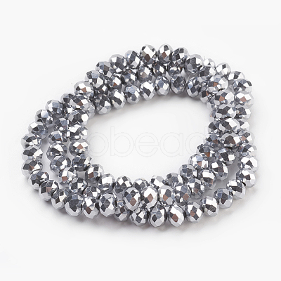 Electroplate Glass Beads Strands GLAA-K027-FP-A02-1