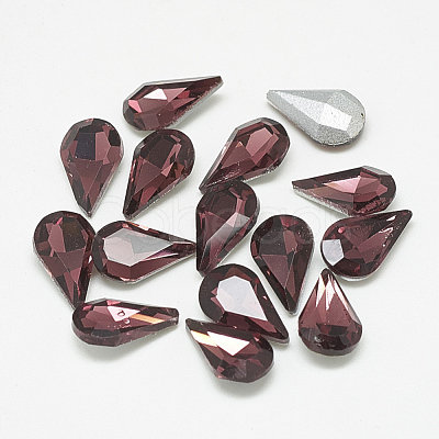 Pointed Back Glass Rhinestone Cabochons RGLA-T082-6x10mm-18-1