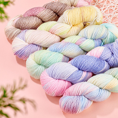1 Skein Gradient Segment Dyed 80% Wool 20% Acrylic Blended Yarn OCOR-TA0003-02D-1