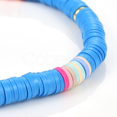 Handmade Polymer Clay Heishi Beads Stretch Bracelets BJEW-JB05304-1