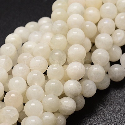 Natural White Moonstone Round Beads Strands X-G-E329-4-4.5mm-49-1