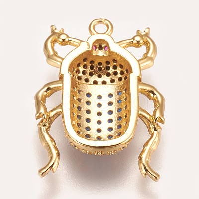 Brass Micro Pave Cubic Zirconia Pendants ZIRC-K078-04G-1