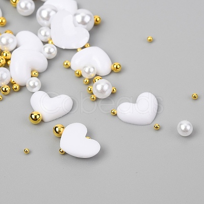 Heart Plastic Cabochons Nail MRMJ-I001-04B-G-1