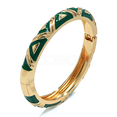 Triangle Pattern Zinc Alloy Enamel Hinged Bangles for Women FS-WGCD457-04-1