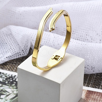 Ion Plating(IP) 304 Stainless Steel Hinged Bangles for Women BJEW-A011-22G-1