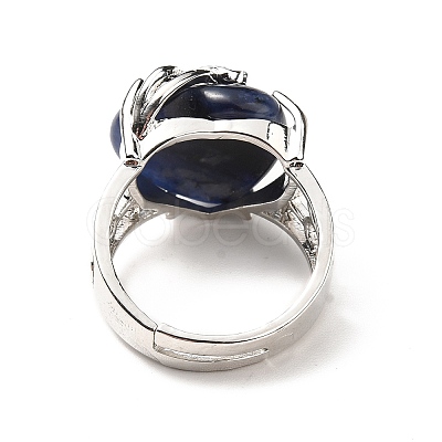Natural & Synthetic Gemstone Adjustable Rings RJEW-P043-03P-1