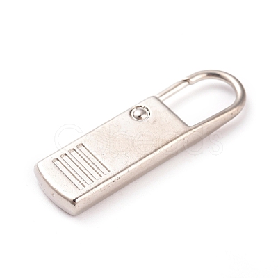 Zinc Alloy Replacement Zipper Pull Tabs PALLOY-WH0068-39P-1