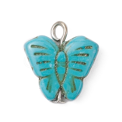 Dyed Synthetic Turquoise Pendants PALLOY-JF04177-1