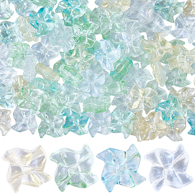 80Pcs 4 Colors Handmade Lampwork Beads LAMP-SC0001-77-1