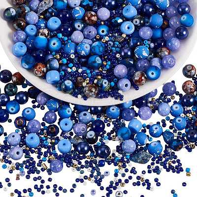 2 Bag Glass Round Beads Set JX547M-1