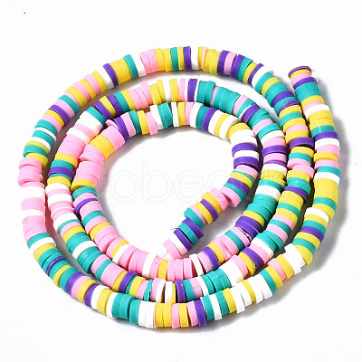 Handmade Polymer Clay Beads Strands CLAY-R089-4mm-107-1