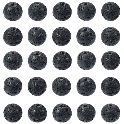 2 Strands Natural Lava Rock Beads Strands G-SP0001-28-1