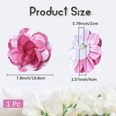 Multi Petal Flower Cloth Brooches JEWB-CN0001-14B-1