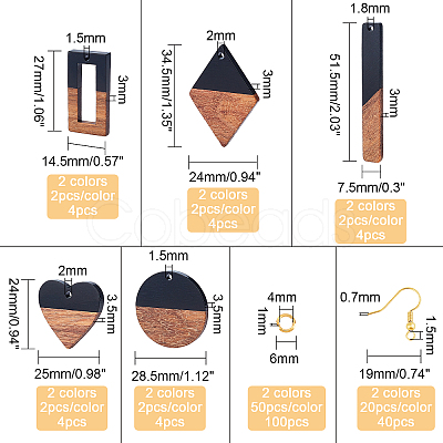 DIY Wooden Dangle Earring Making Kits DIY-OC0006-45-1