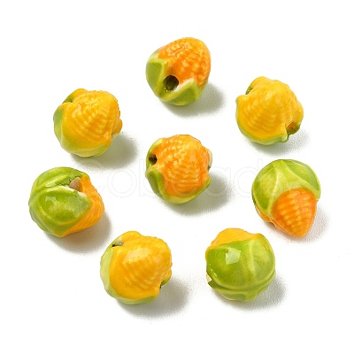30Pcs 2 Colors Famille Rose Porcelain Beads PORC-CJ0001-16-1