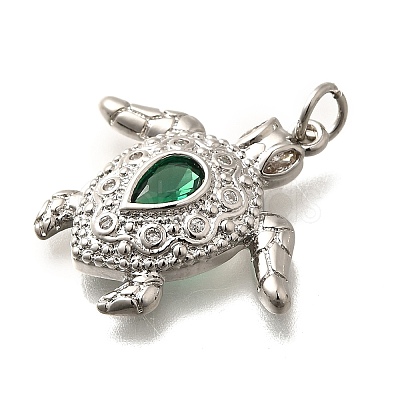 Brass Micro Pave Cubic Zirconia Pendants KK-B128-01P-1
