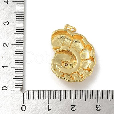 Brass Micro Pave Clear Cubic Zirconia Pendants KK-U046-02G-01-1