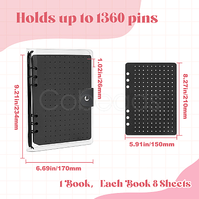 Felt Cloth Brooch Storage Loose-leaf Binder Notebook Albums with PVC Plastic Cover AJEW-WH20011-05B-1
