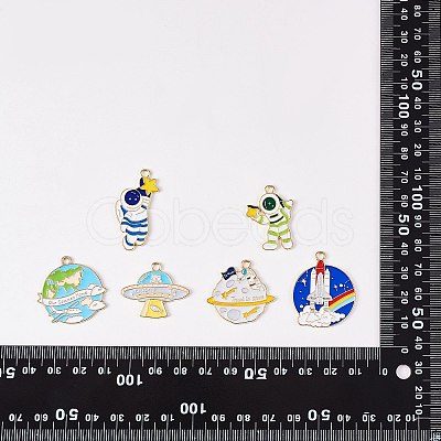 32Pcs 8 Style Alloy Enamel Pendants ENAM-SZ0002-96-1