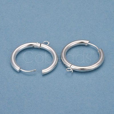 201 Stainless Steel Huggie Hoop Earring Findings STAS-P283-01K-S-1
