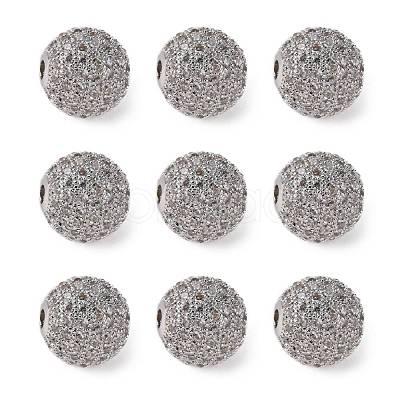 Brass Cubic Zirconia Beads X-ZIRC-F001-15P-1