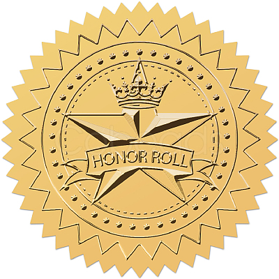 Plastic Self Adhesive Gold Foil Embossed Stickers DIY-WH0575-067-1