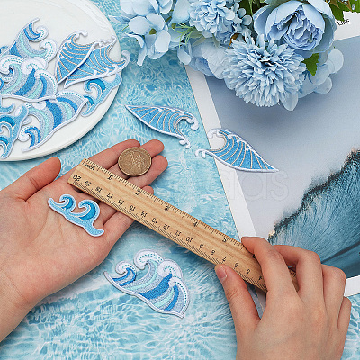 12Pcs 4 Styles Computerized Embroidery Cloth Iron On/Sew On Patches DIY-FG0006-51-1