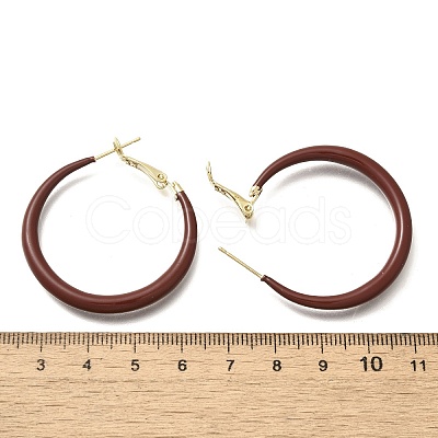 Brass Ring Hoop Earrings EJEW-A121-12B-G-1
