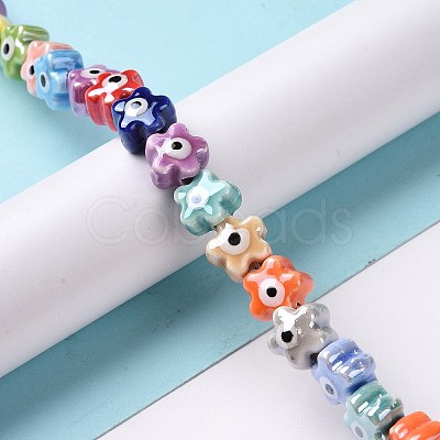 Handmade Porcelain Ceramic Beads Strands LAMP-B021-05C-1