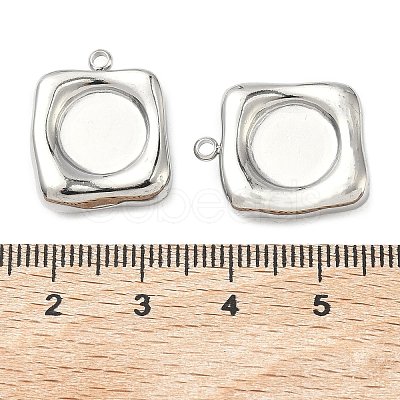304 Stainless Steel Pendant Cabochon Settings STAS-C167-07E-P-1
