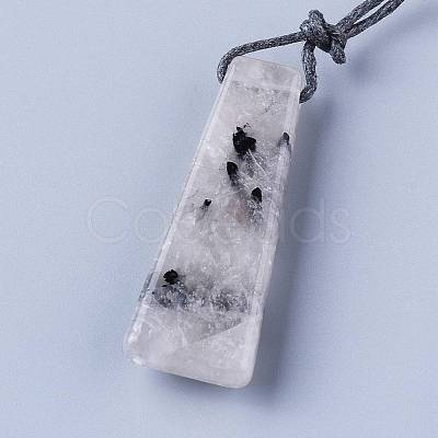 Natural Tourmalinated Quartz/Black Rutilated Quartz
 Pendants X-G-G845-01C-1