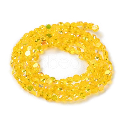 Transparent Electroplate Glass Beads Strands GLAA-Q099-A01-12-1