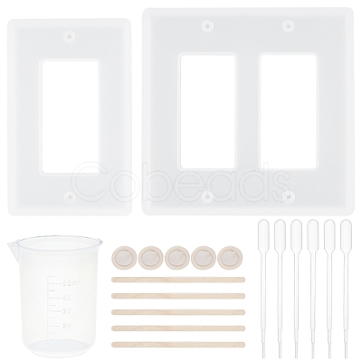 Rectangle Socket Panel Silicone Mould DIY-OC0003-66-1