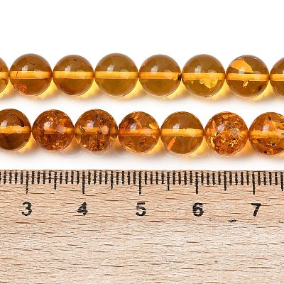 Natural Amber Beads Strands G-L095-B01-8mm-02-1